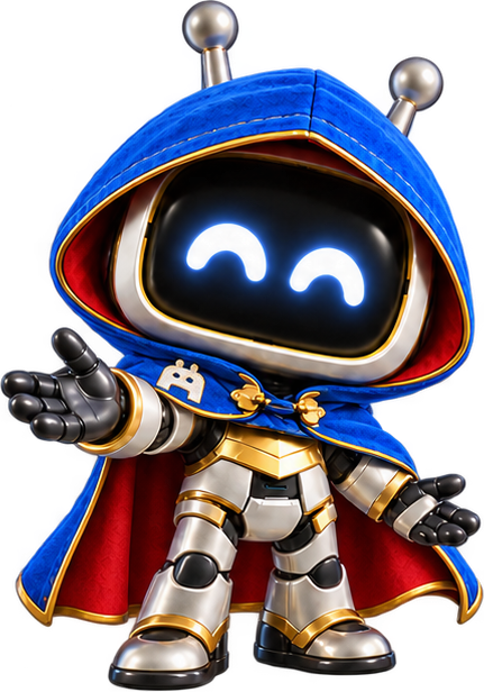 NotABot’s blue-cloaked mascot